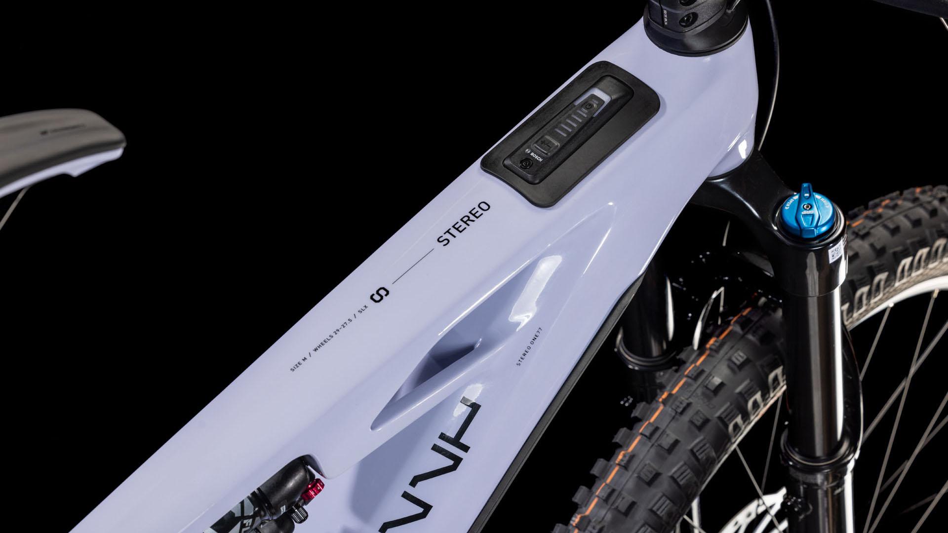 vtt électrique cube stereo hybrid one 77 slx cadre et batterie